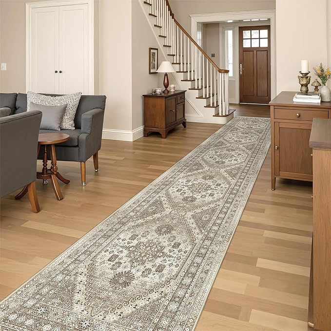 Washable Runner Rug 2.5x16, Non-Slip Long Kitchen Mats by Restydon