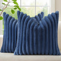 decorUhome Cozy Faux Fur Throw Pillow Covers 24x24 Set of 2 Decorative Soft by decorUhome