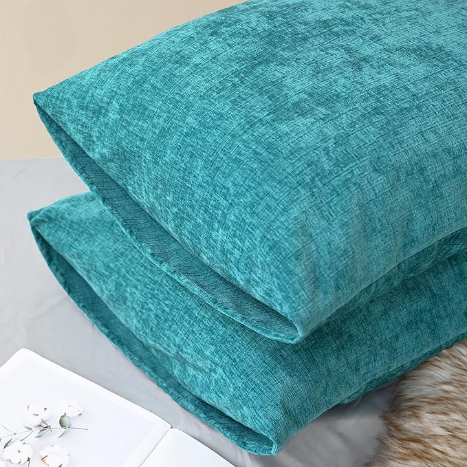 CaliTime Throw Pillow Covers Decorative 20 X 26 Inches Pack of 2 Cozy Chenille - Image 4