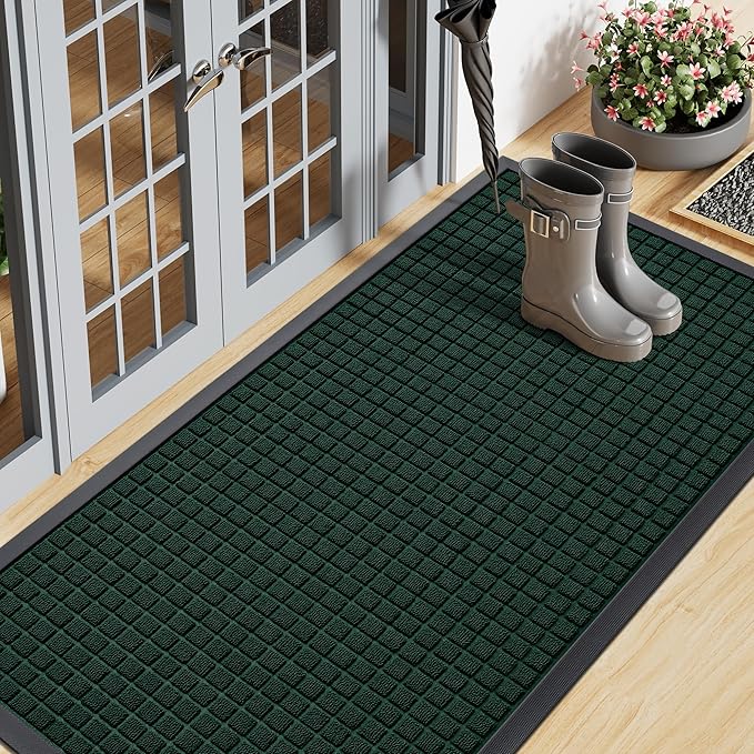 Smiry Front Door Mat Outside Entrance, Heavy Duty Natural Rubber Doormat by Smiry