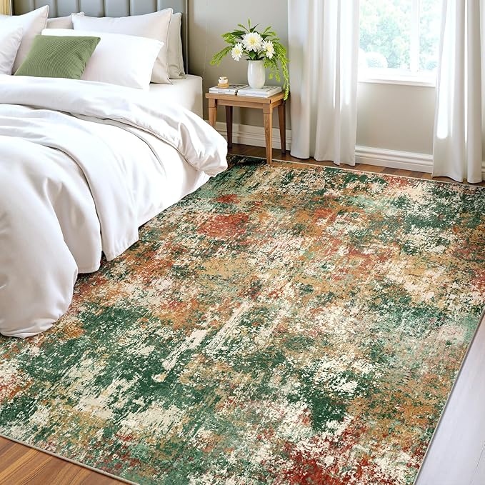Washable Area Rugs 4'x6' Non-Slip Modern Abstract Soft - Image 3