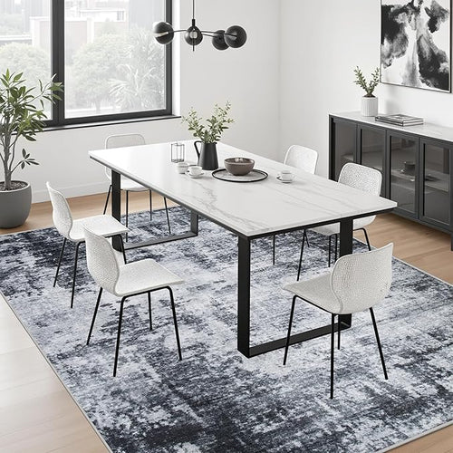 10x12 Area Rug Living Room Rug: Washable Modern Abstract Soft Thin Rug Indoor - Image 4