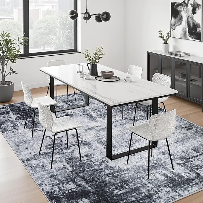 6x9 Area Rug Living Room Rug: Washable Modern Abstract Soft Thin Rug Indoor - Image 5