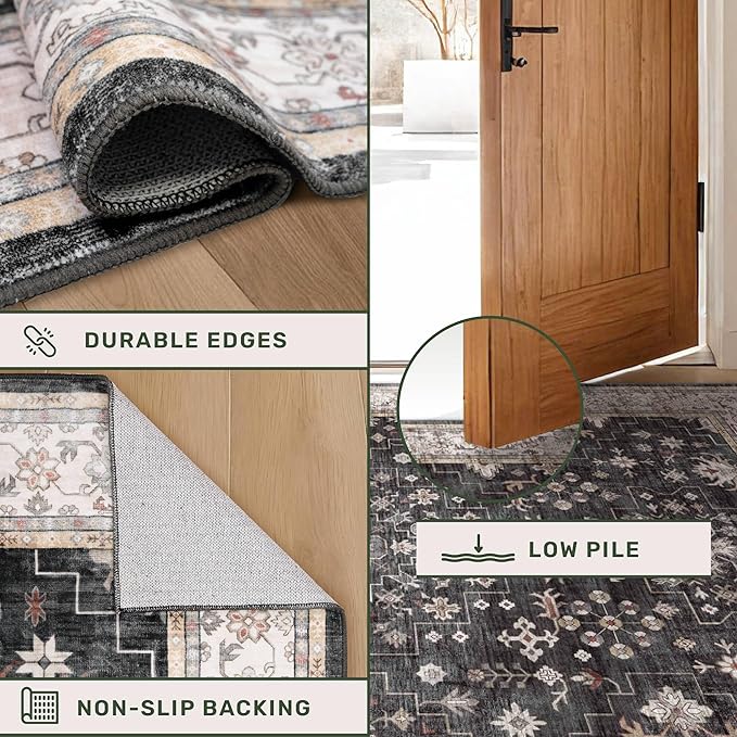 Boho Black Rug for Living Room - Image 5