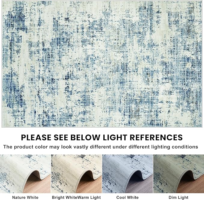 10x14 Area Rugs for Living Room Washable Rug: Anti-Skid Abstract Modern Living - Image 8