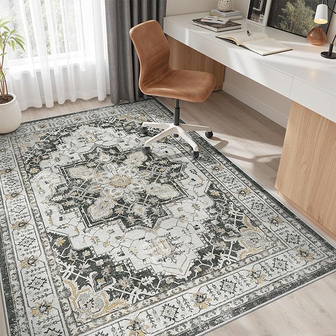 Madane 5x7 Area Rugs for Living Room, Stain Resistant Washable Rug, Non-Slip - Image 4
