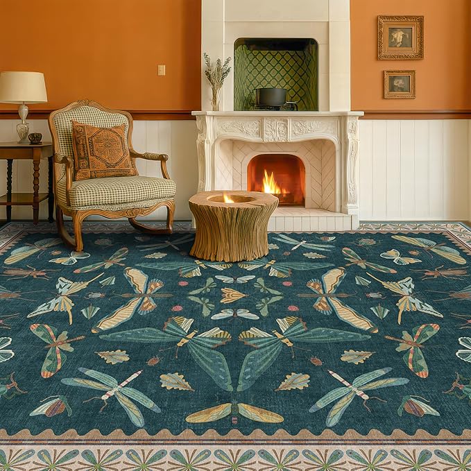Vintage Teal Area Rugs for Living Room 6x8 - Image 6
