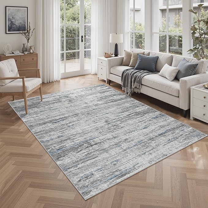 4x6 Rug - Stain Resistant Abstract Washable Rugs, Anti Slip Area Rugs by Unknown