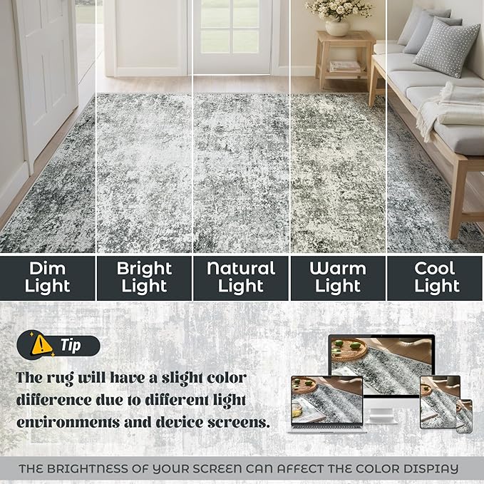 XLUEZ 6x9 Area Rugs for Living Room, Washable Modern Abstract Large Area Rug - Image 8