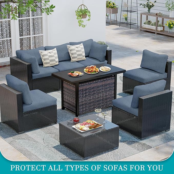 12Pcs Stretch Patio Cushion Covers, Outdoor Couch Covers Replacement, Outdoor - Image 4