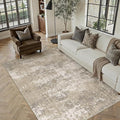 PureCozy Beige Area Rug 5x7 Machine Washable Modern Abstract Living Room Carpet by PureCozy