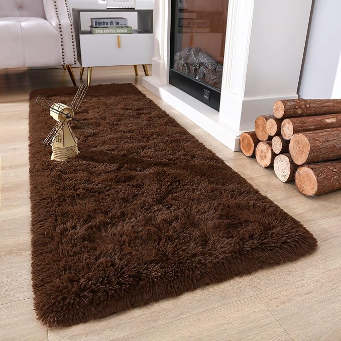 Chicrug Soft Runner Rug for Bedroom Living Room Plush Fluffy Rug 2x6 Feet - Image 3
