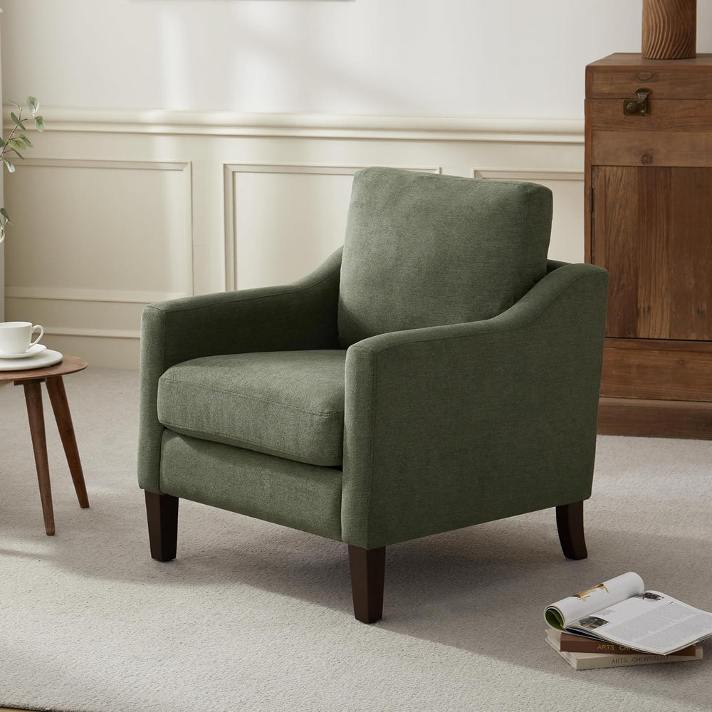 VKNOW Accent Chairs, Living Room Chairs with Wood Legs, Green