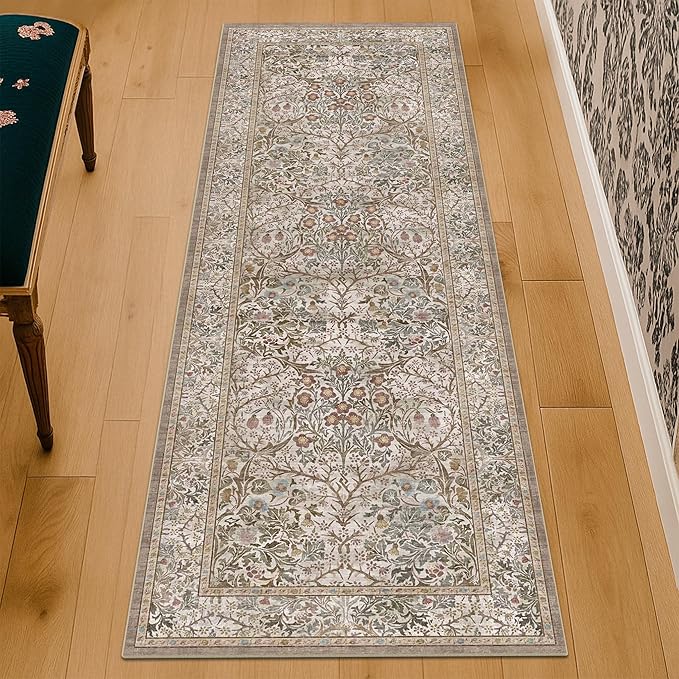 Hazo Haus Non Slip 2x7 Moss Green Hallway Runner - Image 6