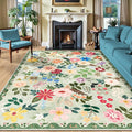 10x12 Area Rugs for Living Room: Floral Washable Rug Vintage Large Soft Boho by PLHXFRSoftAreaRugs