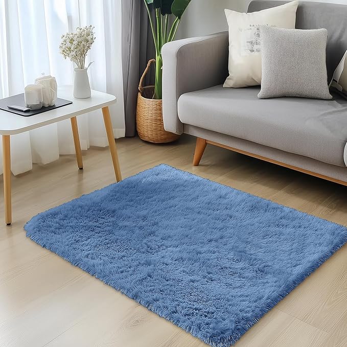 OLANLY 3x5 Machine Washable Small Bedside Rug, Soft Fluffy Shaggy Rugs - Image 3