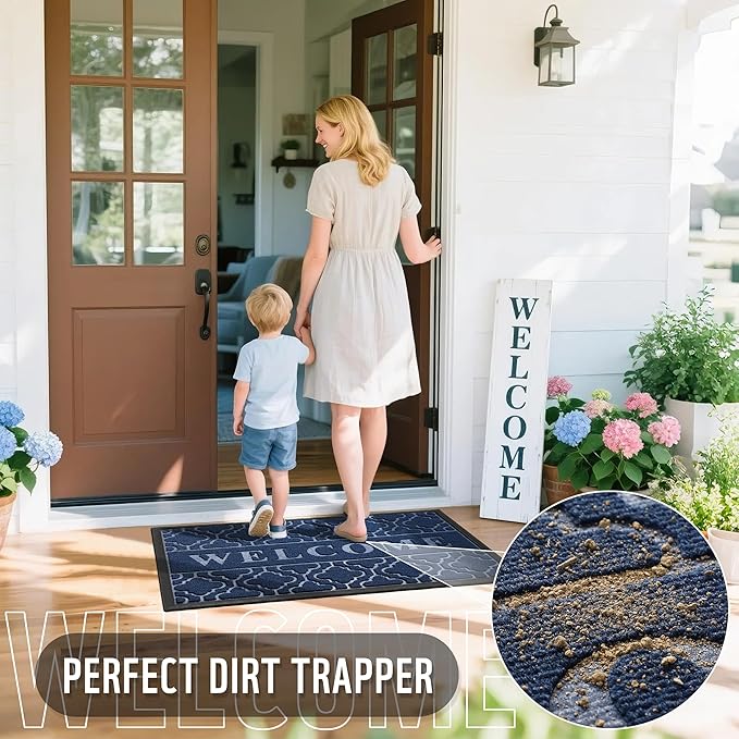 Yimobra Welcome Mat Outdoor Indoor, All-Season Waterproof Front Door Mat - Image 4