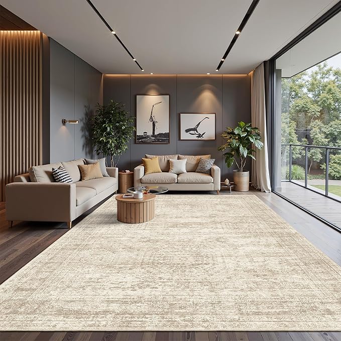 Area Rug 10x12 Vintage Washable Living Room Large Carpet Non Slip Bedroom - Image 2