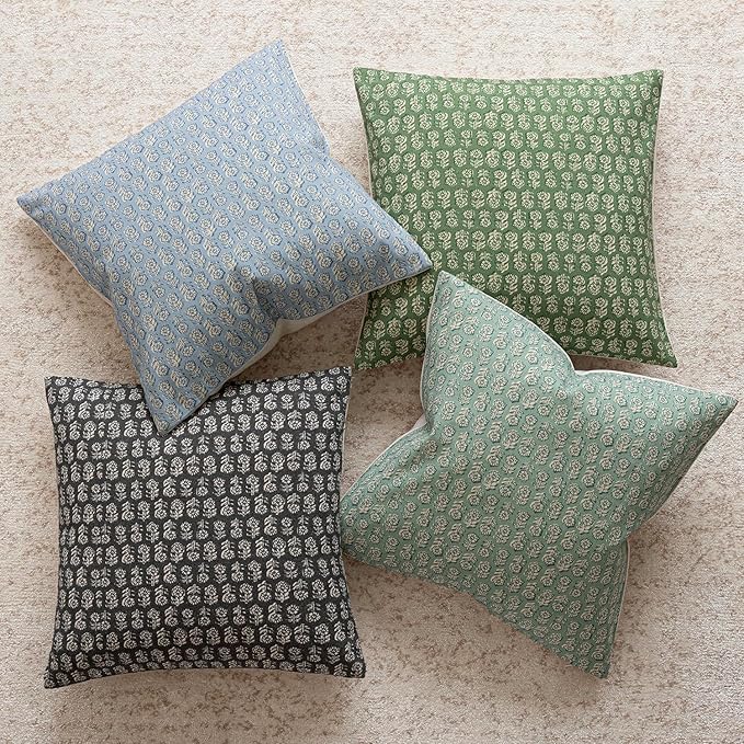 Foindtower Set of 2 Decorative Vintage Floral Print Throw Pillow Covers Neutral - Image 5