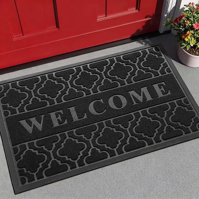 Yimobra Welcome Mat Outdoor Indoor, All-Weather Waterproof Front Door Mat by Yimobra