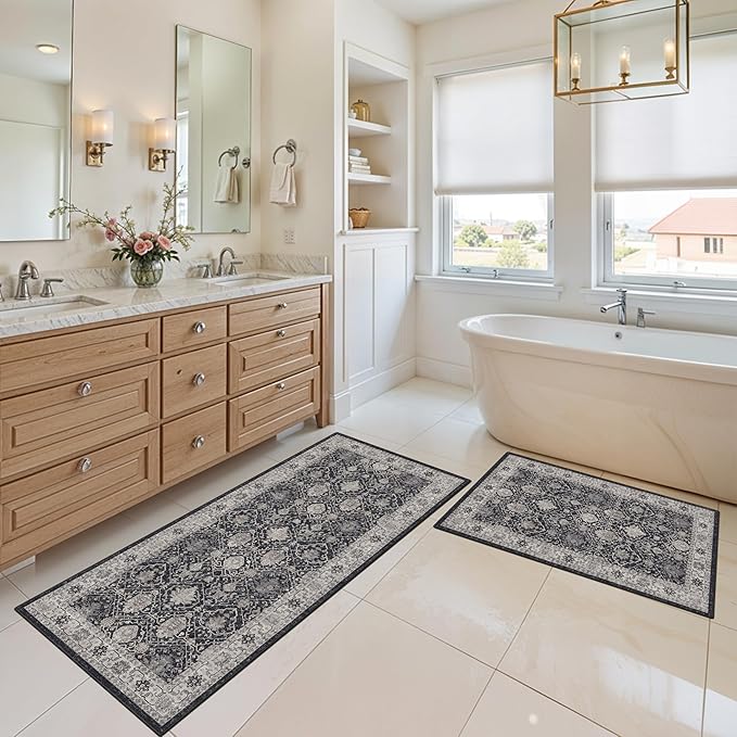 Washable 4-Piece Kitchen Floor Mats: Farmhouse Non-Slip Kitchen Sink Rug Easy - Image 3