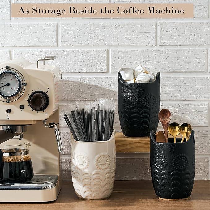 5.75" Utensil Holder for Kitchen Counter, Cute Nordic Minimalist Style Cooking - Image 6