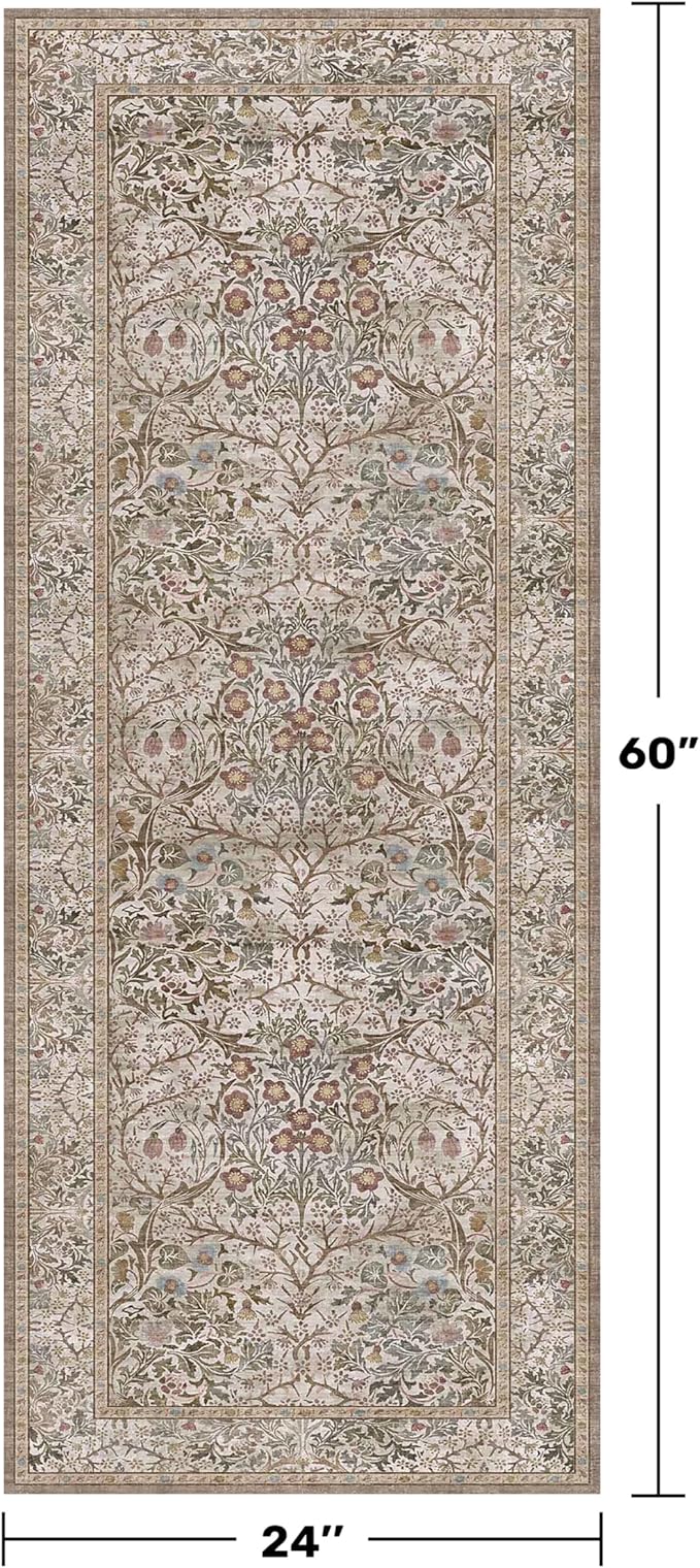 Hazo Haus Moss Green 2x5 Bathroom Rug Runners Non Slip Washable - Image 2