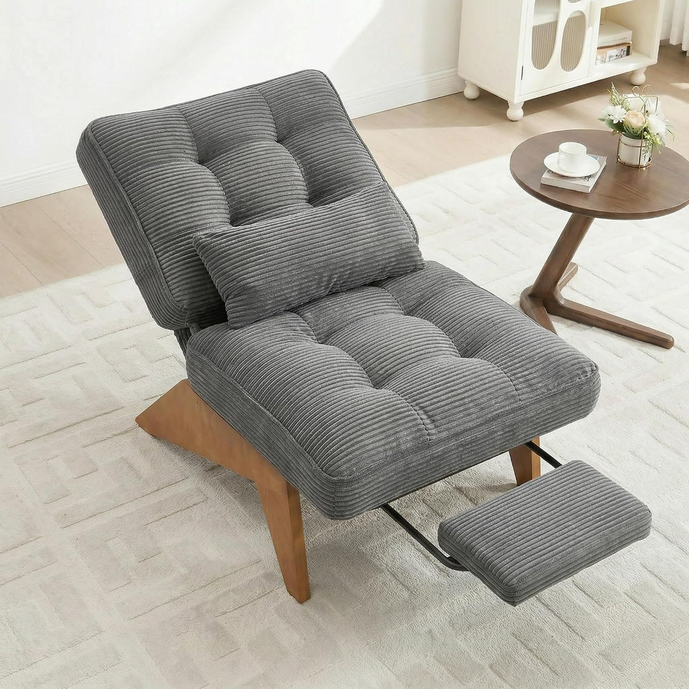 Accent Chair with Ottoman for Reading Room (Grey)