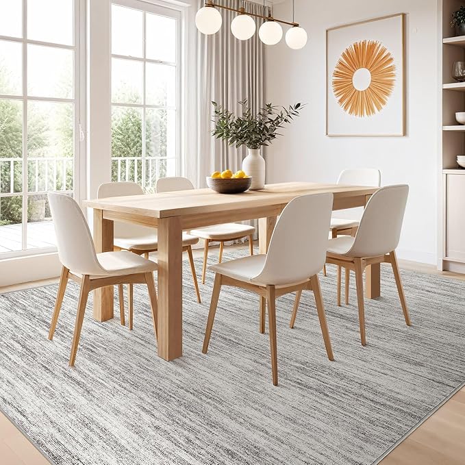 Nakagishi 10x14 Area Rugs Living Room: Washable Large Vintage Rug Neutral - Image 7