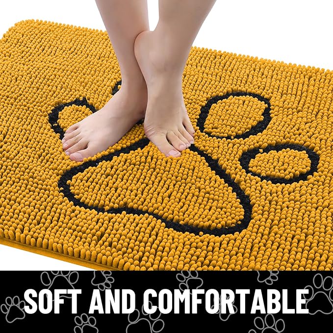Smiry Dog Door Mat for Muddy Paws, Absorbent Dirt Trapper Non Slip Quick Dry - Image 3