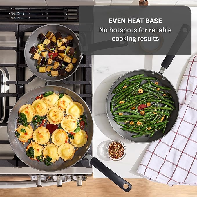 T-Fal Ultimate Hard Anodized 12-Piece Ceramic Nonstick Cookware Set, Oven Safe - Image 7