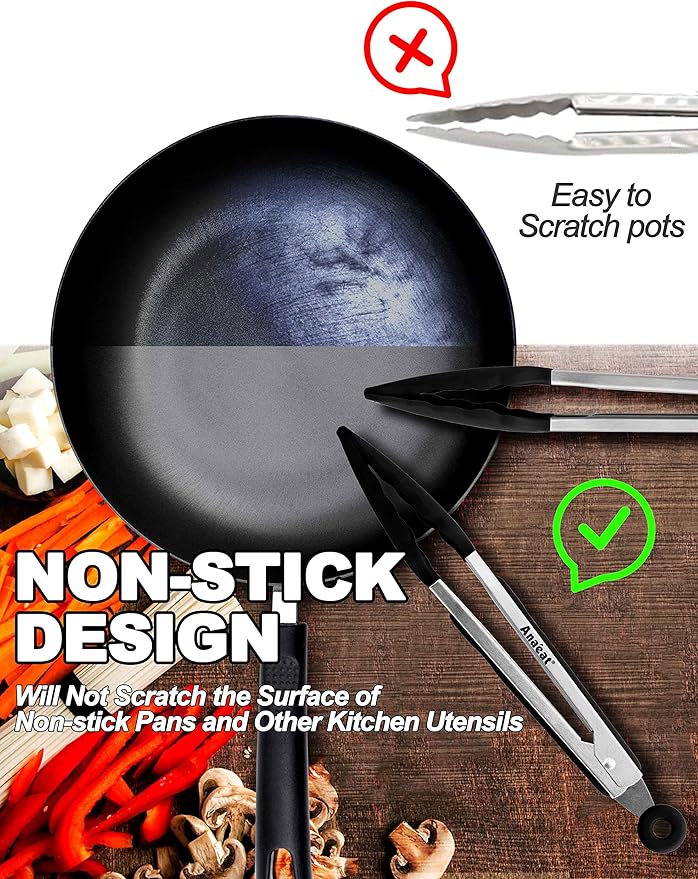 Anaeat Non-Stick Silicone Locking Tong - Image 3