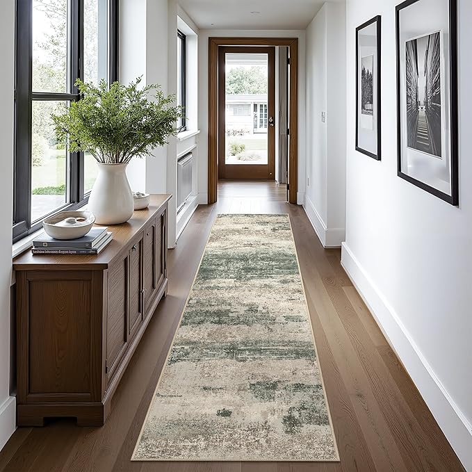 BEIMO Runner Rug for Hallway Kitchen, Soft Modern Abstract Throw Rugs, Low Pile - Image 2