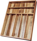 KITEISCAT Acacia Wood Silverware Organizer, Kitchen Utensil Drawer Organizer by KITEISCAT