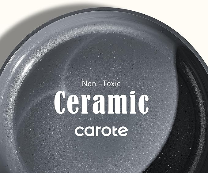 CAROTE 9.5'' and 11'' Nonstick Ceramic Frying Pan Skillet, Non Stick Skillet - Image 4