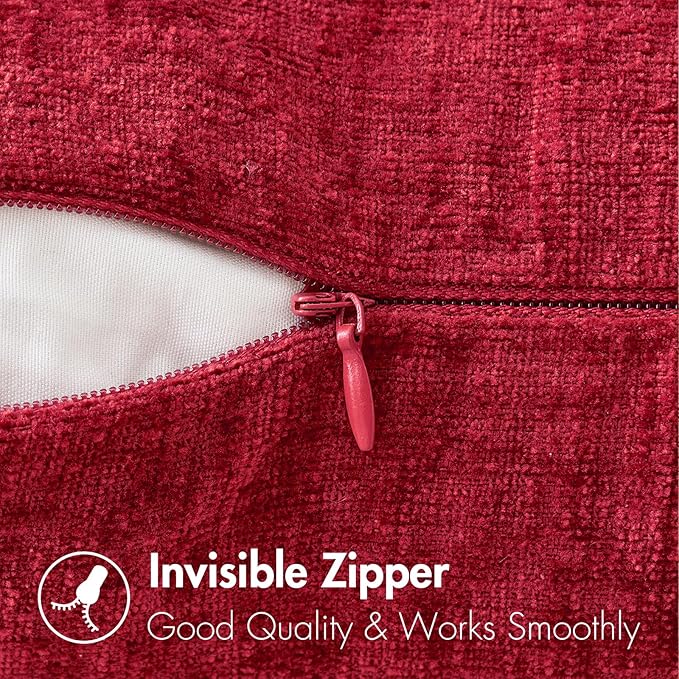 MIULEE Pack of 2 Red Couch Throw Pillow Covers 20x20 Inch Soft Polyester - Image 3