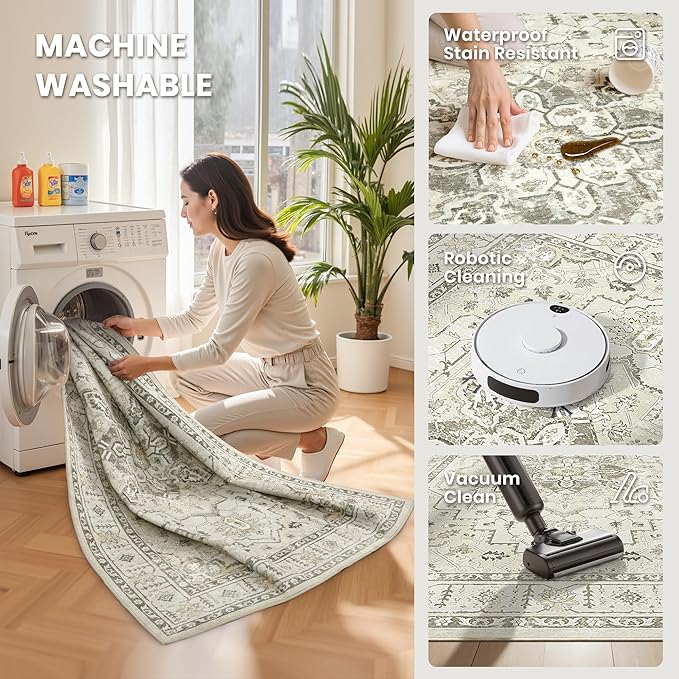 zesthome Washable Rug 6x9 Area Rugs, Stain Resistant Rugs - Image 5