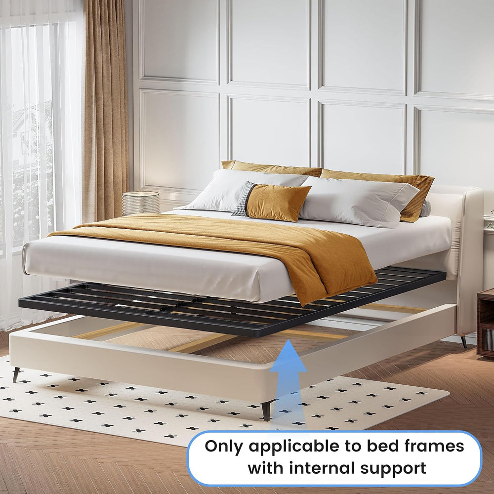Superay 2 Inch Queen Box Spring Low Profile Metal Bed Base, Easy Assembly