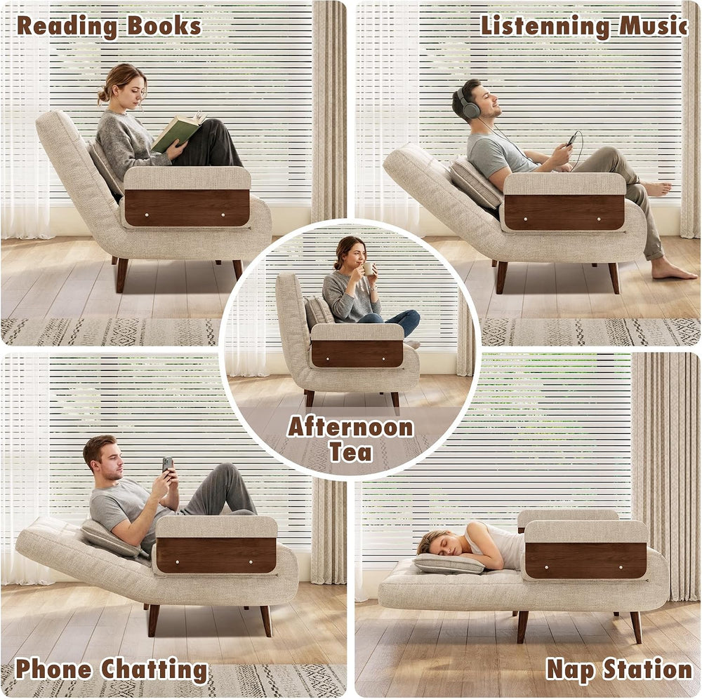 JASIWAY 3 in 1 Convertible Sleeper Chair, 45" Futon Sofa for Small Spaces