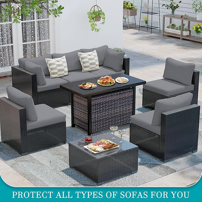 14Pcs Stretch Patio Cushion Covers, Outdoor Couch Covers Replacement, Outdoor - Image 4
