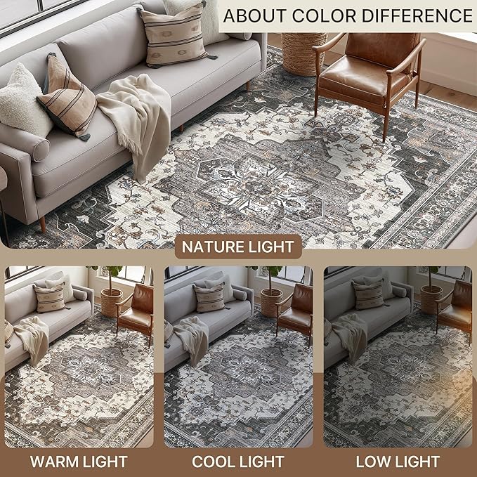 BEIMO Area Rugs 8x10 for Living Room Bedroom, Modern Vintage Machine Washable - Image 8
