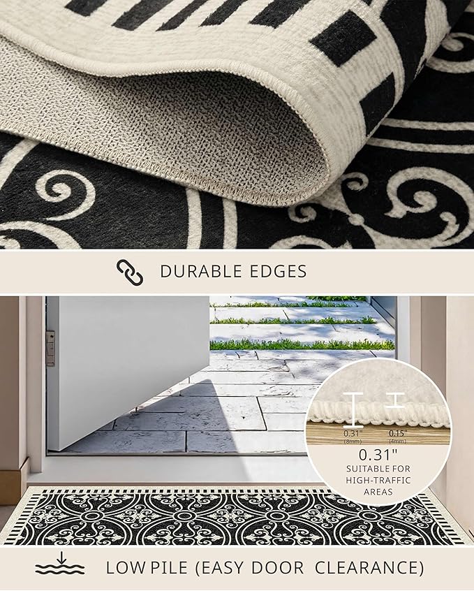 Latte&Fog 6x9 Area Rugs for Living Room Bedroom, Large Vintage Washable Rug - Image 6