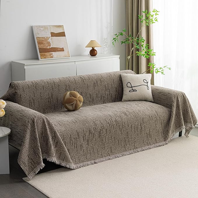 MYSKY HOME Loveseat Cover Sand Couch Cover Sectional Couch Covers by MYSKYHOME