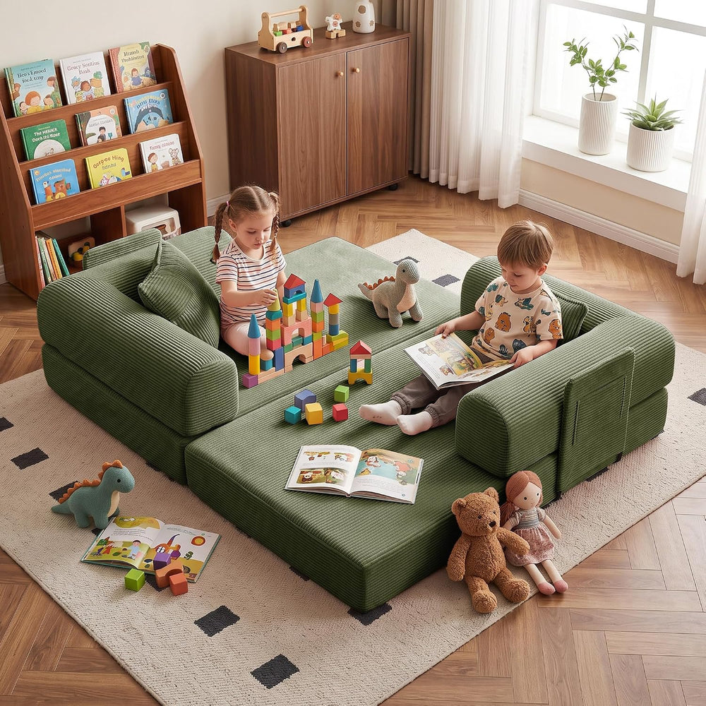 59" Convertible Futon Sofa Bed, Boneless Couch with Storage Pocket &...