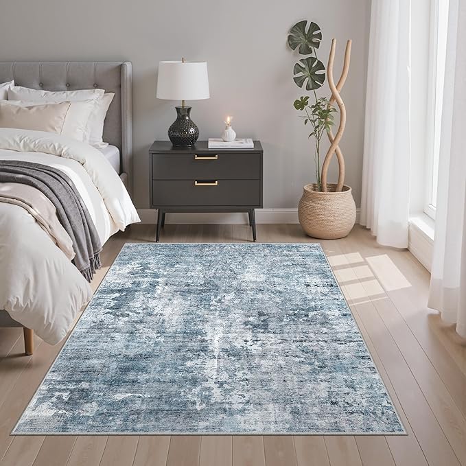Soalmost Area Rugs 4x6 for Living Room, Vintage Abstract Washable Rugs for by Soalmost