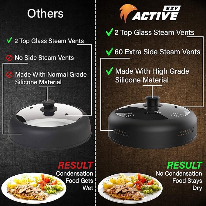 Microwave Cover for Food, Silicone and Glass Splatter Guard Lid for - Image 4