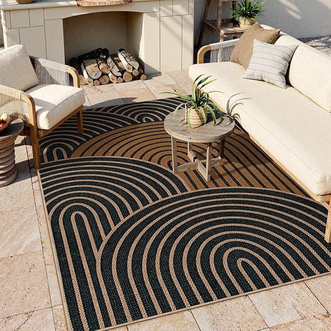 Lahome Enfys Modern Rainbow Easy Jute Carpet, Washable Rugs 5x7 - Image 5