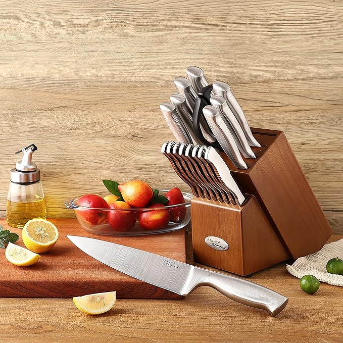 Marco Almond MA22 Knife Sets, 19 Pieces Stainless Steel Hollow Handle Kitchen - Image 9