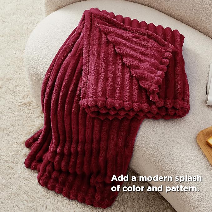 Bedsure GentleSoft Red Twin Blanket - Image 4