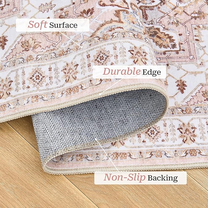 Madane Runner Rug 2'6''x8' Kitchen Runner, Hallway Runner Printed Vintage - Image 3